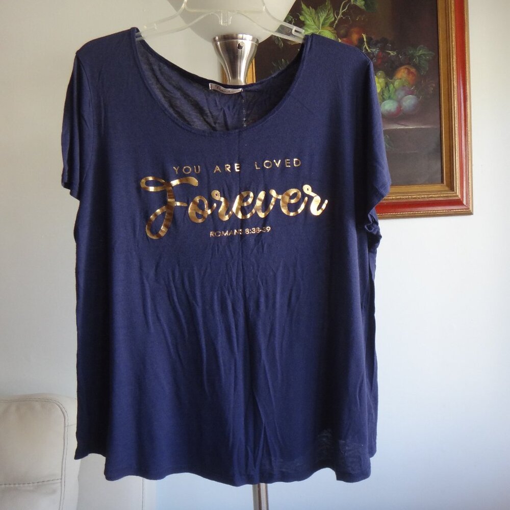 Women's Navy Blue  Top  Tees   Sz 2X